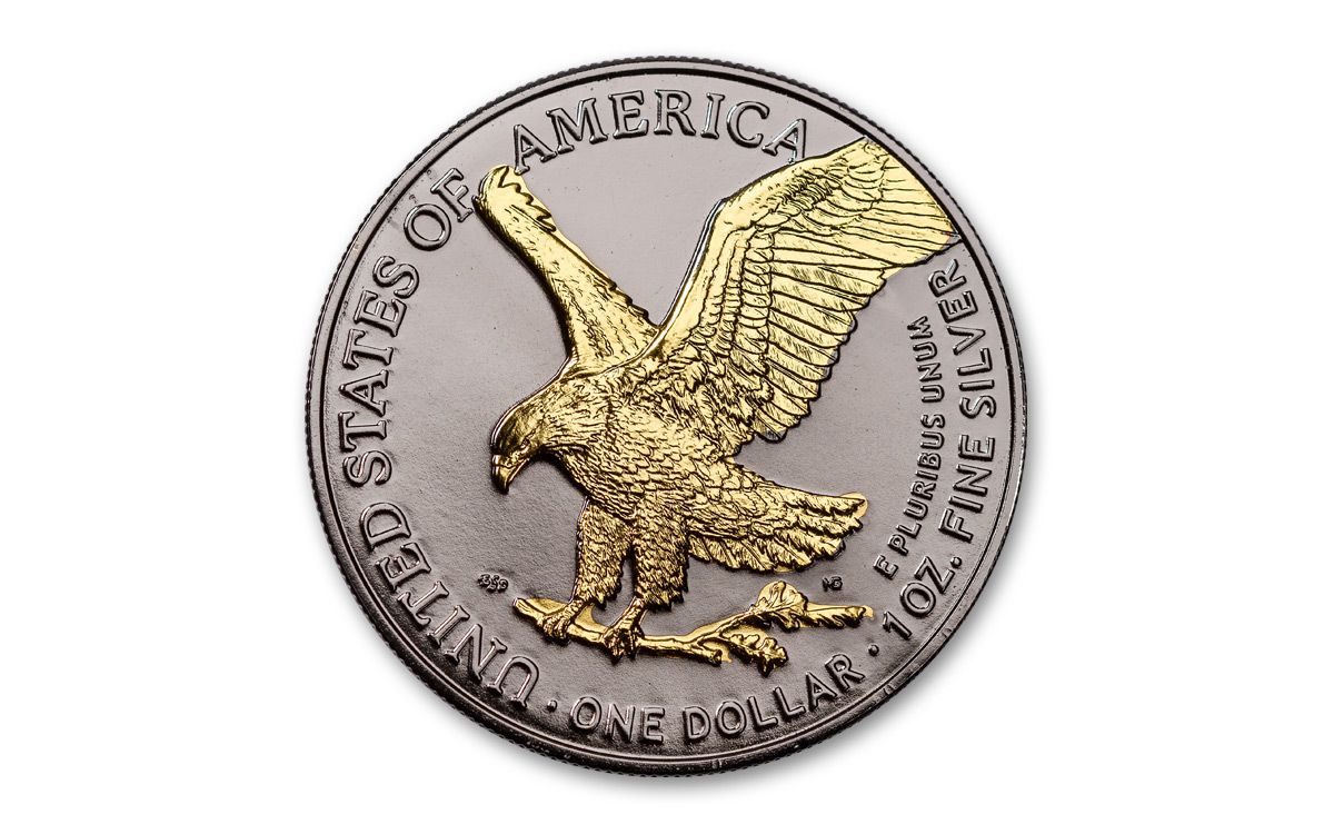 USA ECLIPSE OF THE SUN AMERICAN SILVER EAGLE WALKING LIBERTY 2015 Silver  Coin $1 Black Ruthenium & Rose Gold Plated 1 oz