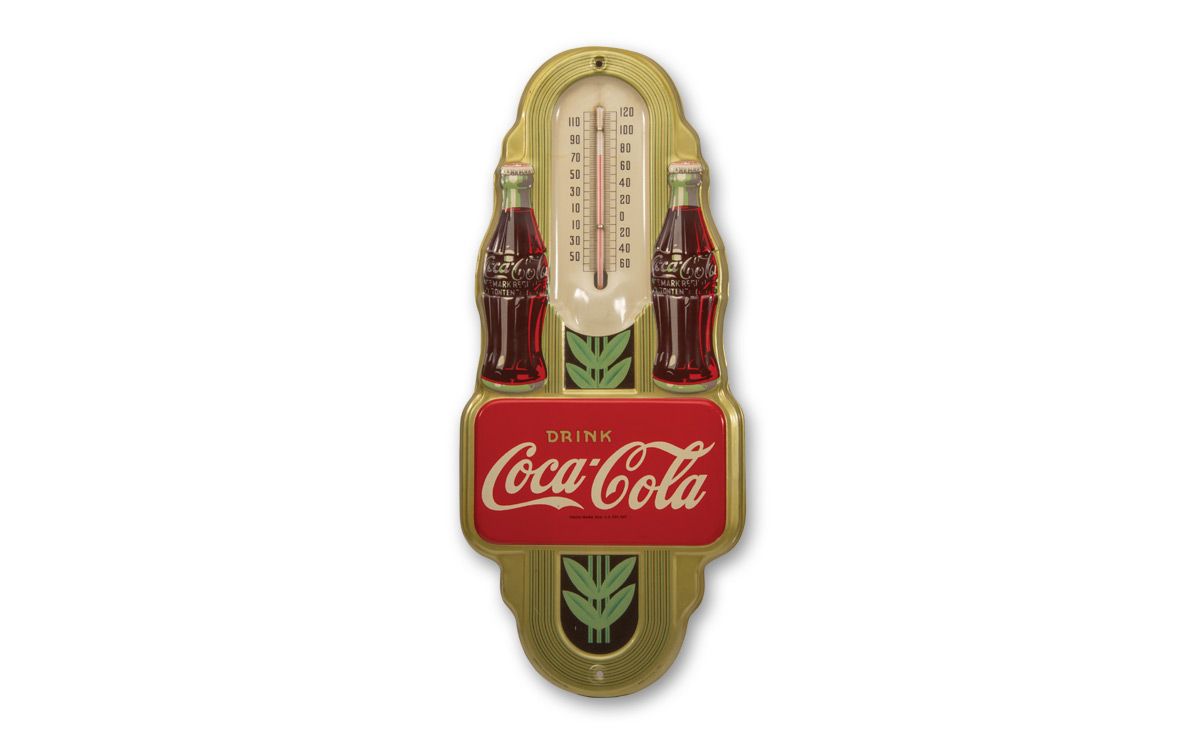 1941 Coca-Cola® Art Deco Double Bottle Die-Cut Thermometer SSTE |  GovMint.com