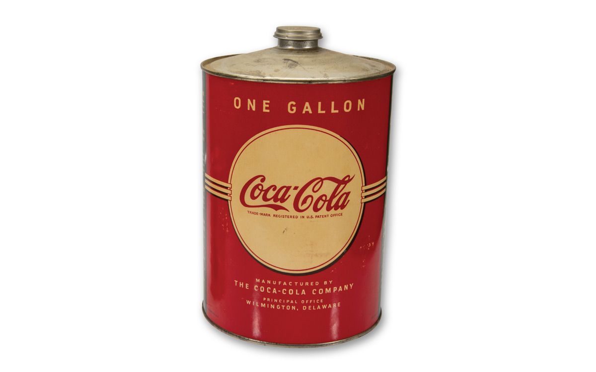 1930s Coca-Cola® Fountain Syrup Paper Label Gallon Can | GovMint.com