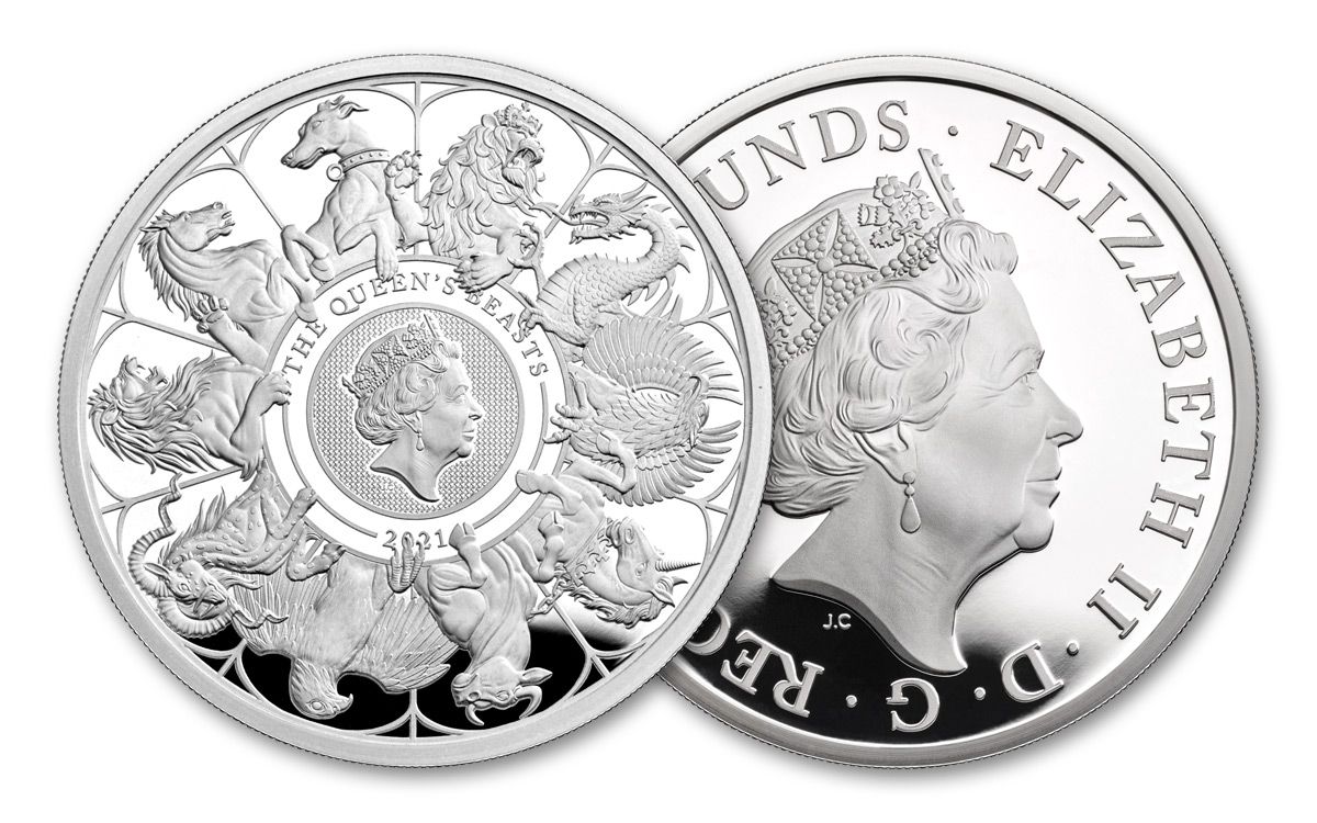 2021 Great Britain £2 1-oz Silver Queen's Beasts Completer Proof |  GovMint.com