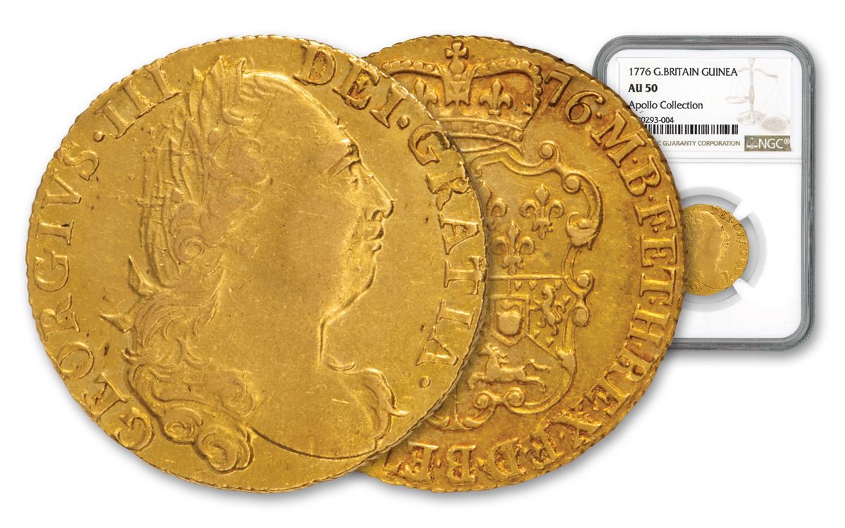 1776 Great Britain Gold Guinea NGC AU50 GovMint