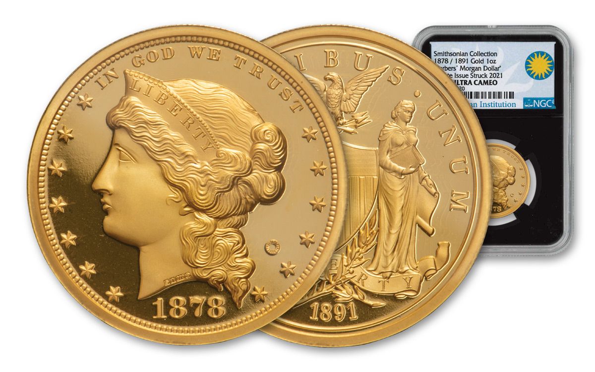 1878/1891 1-oz Gold Barber's Morgan Dollar Proof NGC PF70UC | GovMint.com