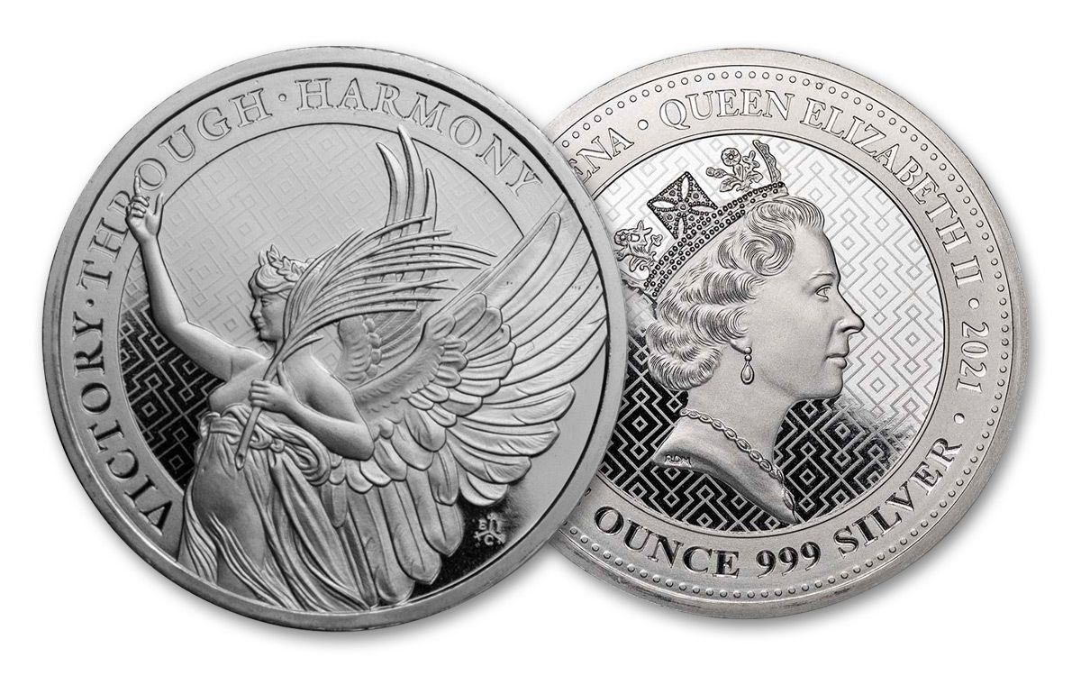 2021 Saint Helena £1 1-oz Silver Queen\'s Virtues: Victory BU