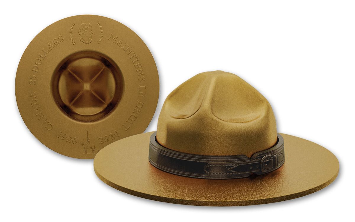 2020 Canada $25 1½-oz Silver Mountie Hat Shaped Gem Proof w/Gold Plating |  GovMint.com