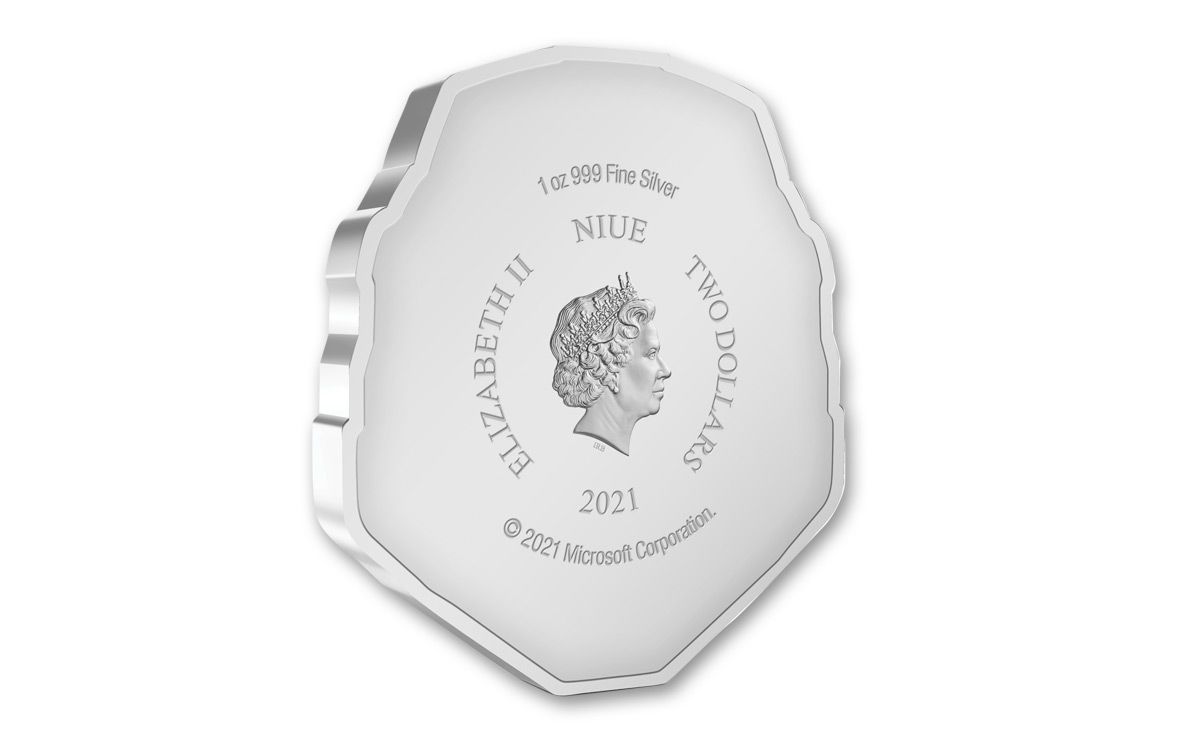 2021 Niue $2 1-oz Silver Halo 20th Anniversary Master Chief Helmet-Shaped  Colorized Proof