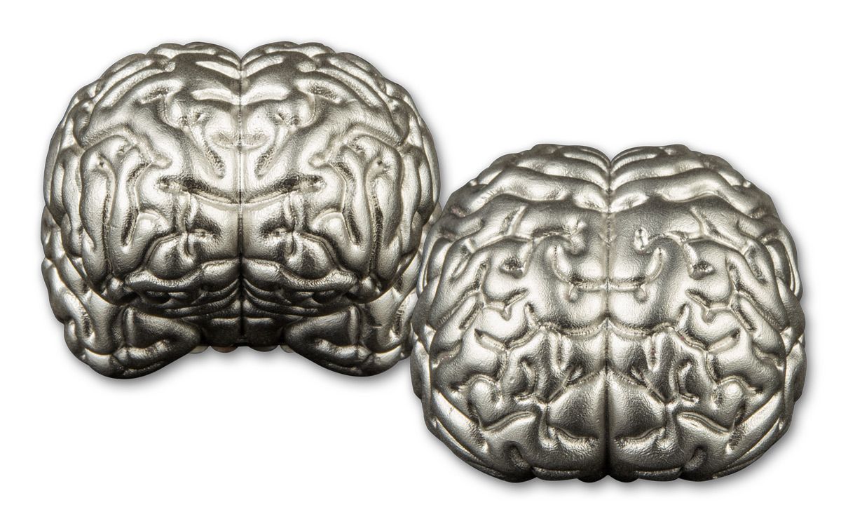 2023 Samoa $5 2-oz Silver The Brain 3D Shaped Proof Like Coin