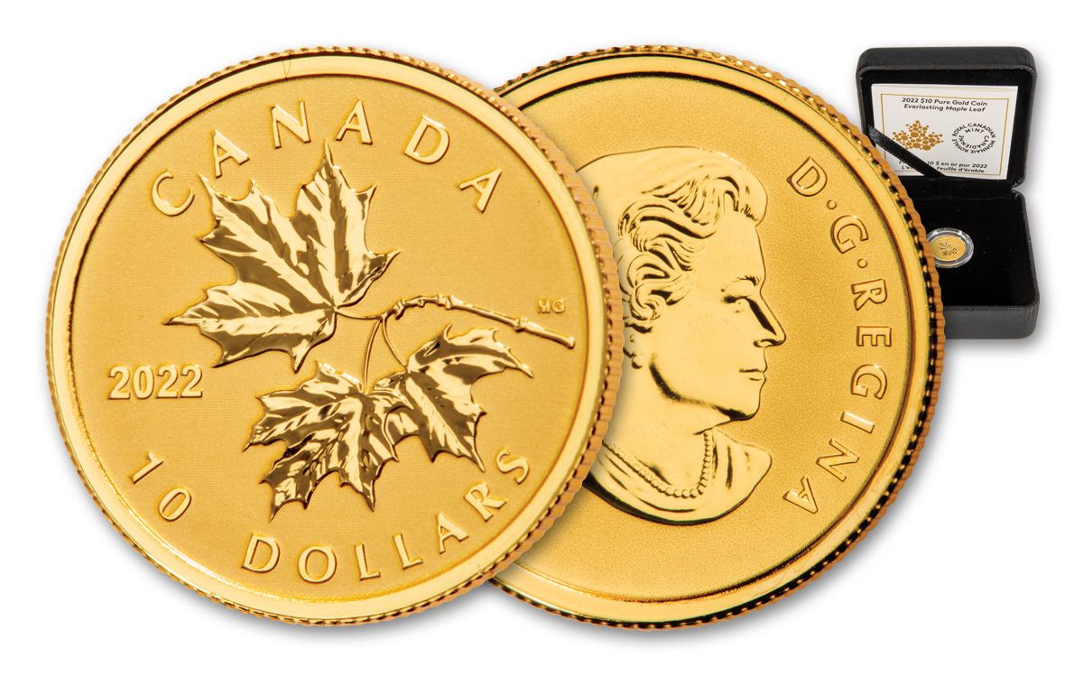 2022 Canada $10 1/20-oz Gold Everlasting Maple Leaf Reverse Proof |  GovMint.com