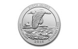 2018-P Block Island National Wildlife Refuge 5-oz Silver Quarter America the Beautiful PCGS SP70 First Strike Flag Label