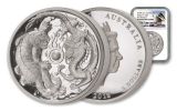 2018 Australia $2 2-oz Silver Tiger and Dragon High Relief PF69UC First Releases