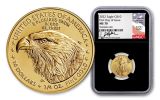 2022-W $5–$50 Gold Eagle NGC MS70 4-pc Set First Day of Issue w/Black Core & Ryder Signatures 